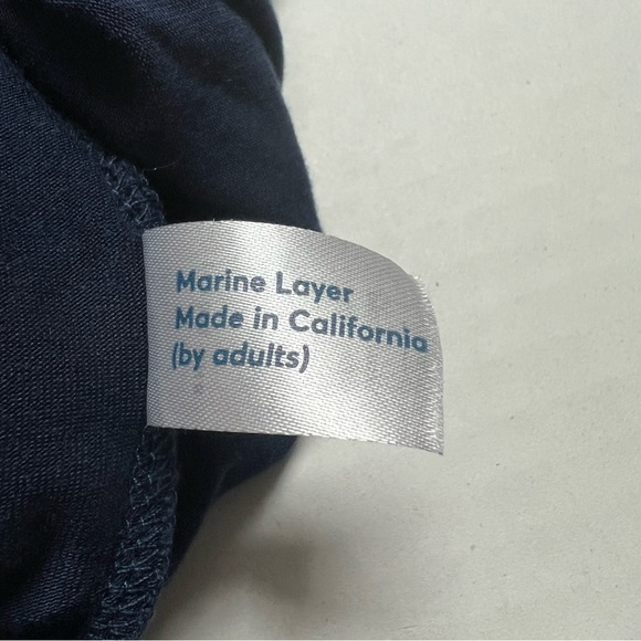 Marine Layer Lexi Daytime layered sleeveless midi dress In Navy - Picture 4 of 9